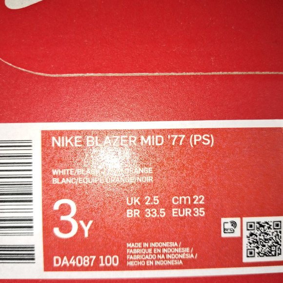 ***SOLD***Nike Blazer Mid '77 Womens 5/Youth 3Y - Picture 7 of 7